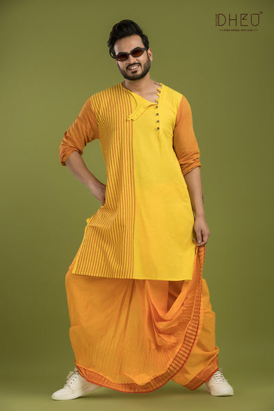 Alik Manus-Casual Style Kurta-Dhoti Full Set