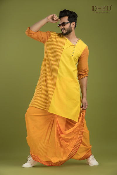 Alik Manus-Casual Style Kurta-Dhoti Full Set