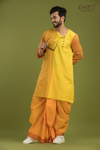 Alik Manus-Casual Style Kurta-Dhoti Full Set