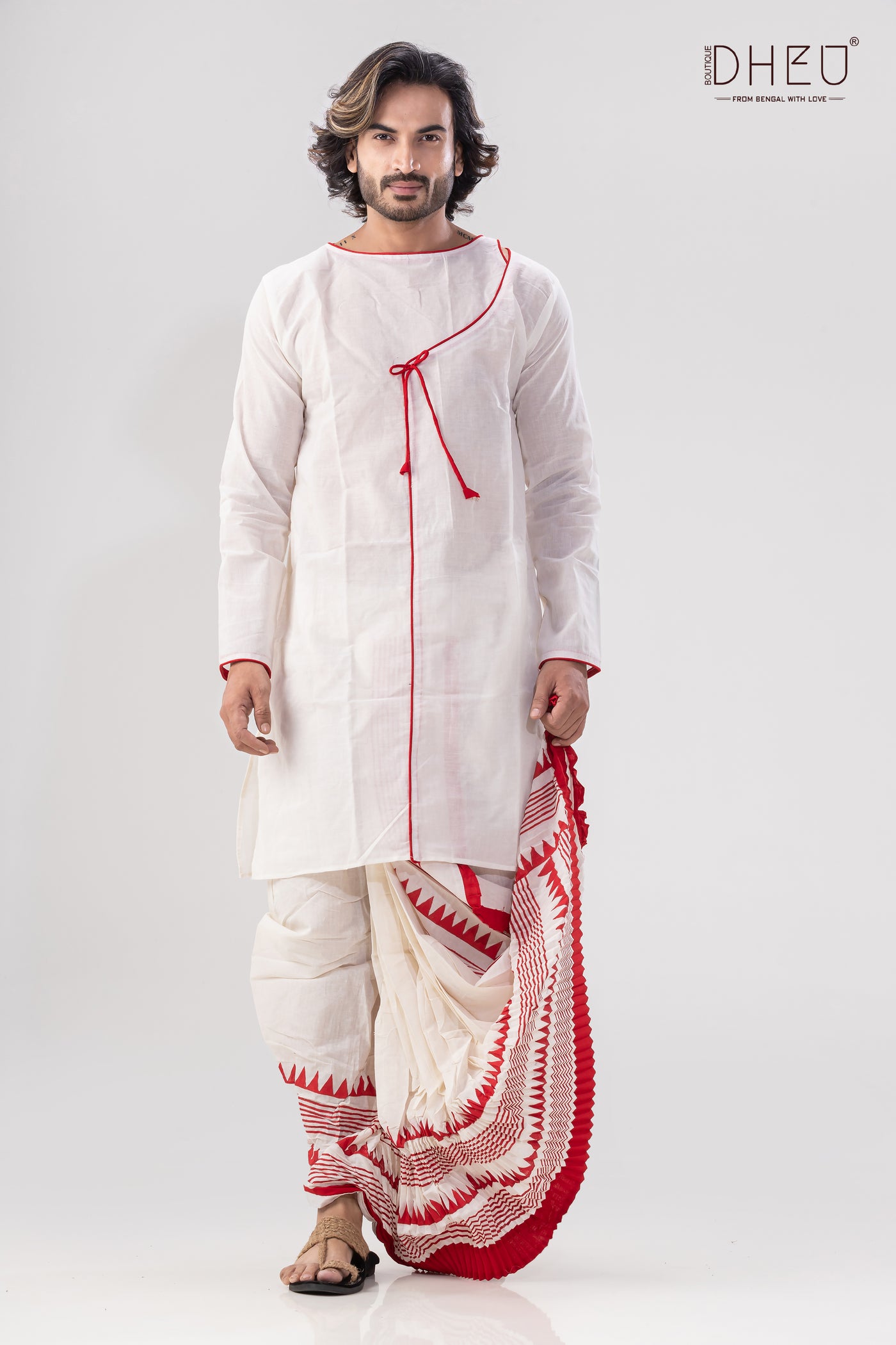 Dheu Designer Dhoti(Optional) Kurta set-Inspired by Jamini Roy