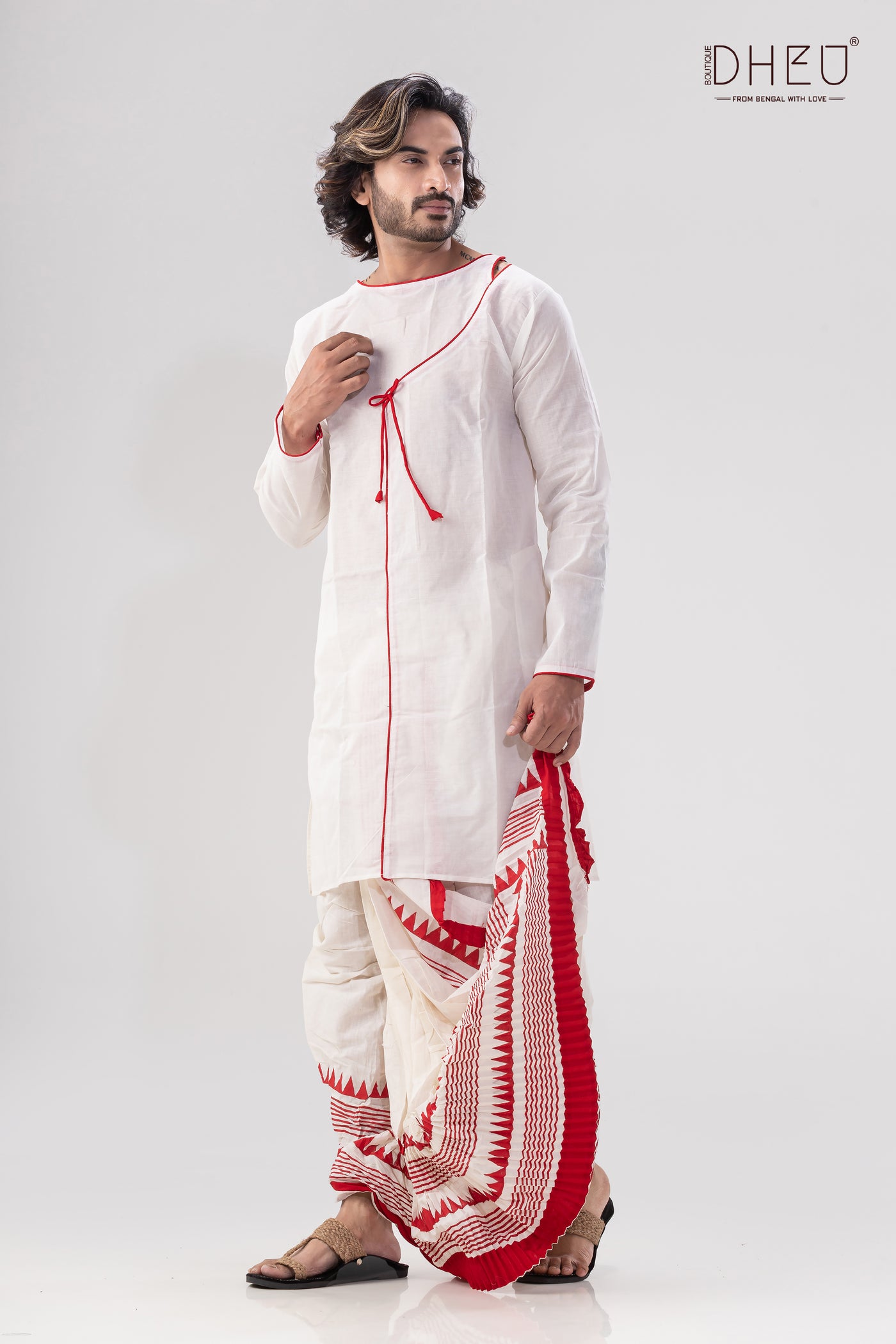 Dheu Designer Dhoti(Optional) Kurta set-Inspired by Jamini Roy