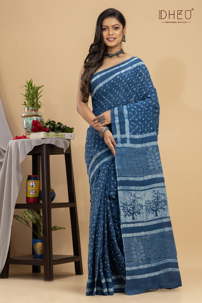 Designer Ajrakh Handloom Saree