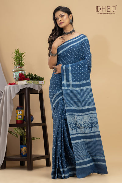 Designer Ajrakh Handloom Saree