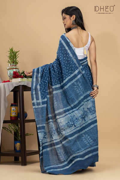 Designer Ajrakh Handloom Saree