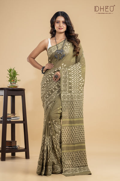 Designer Ajrakh Handloom Saree