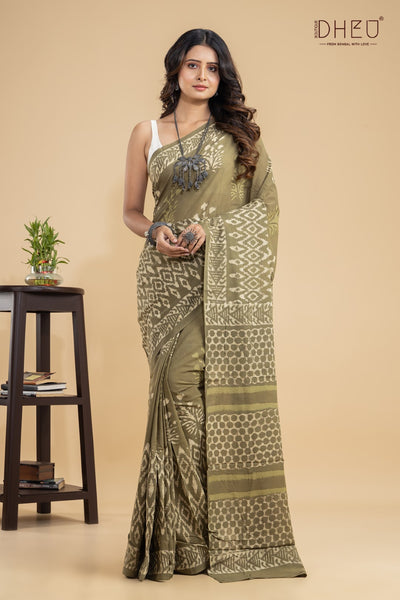 Designer Ajrakh Handloom Saree