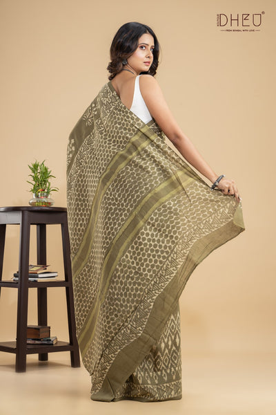 Designer Ajrakh Handloom Saree
