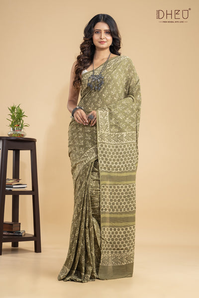 Designer Ajrakh Handloom Saree