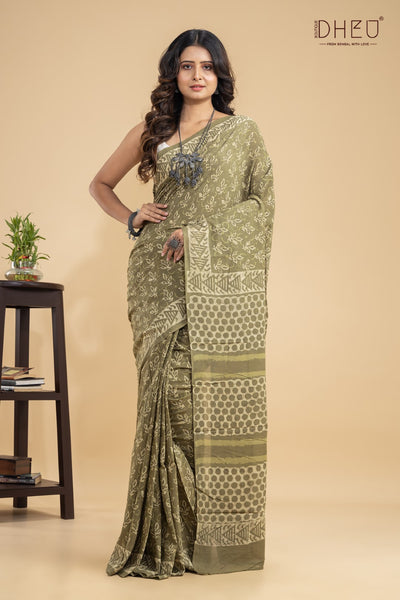 Designer Ajrakh Handloom Saree