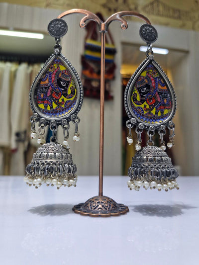 Oxidized German Silver Earrings
