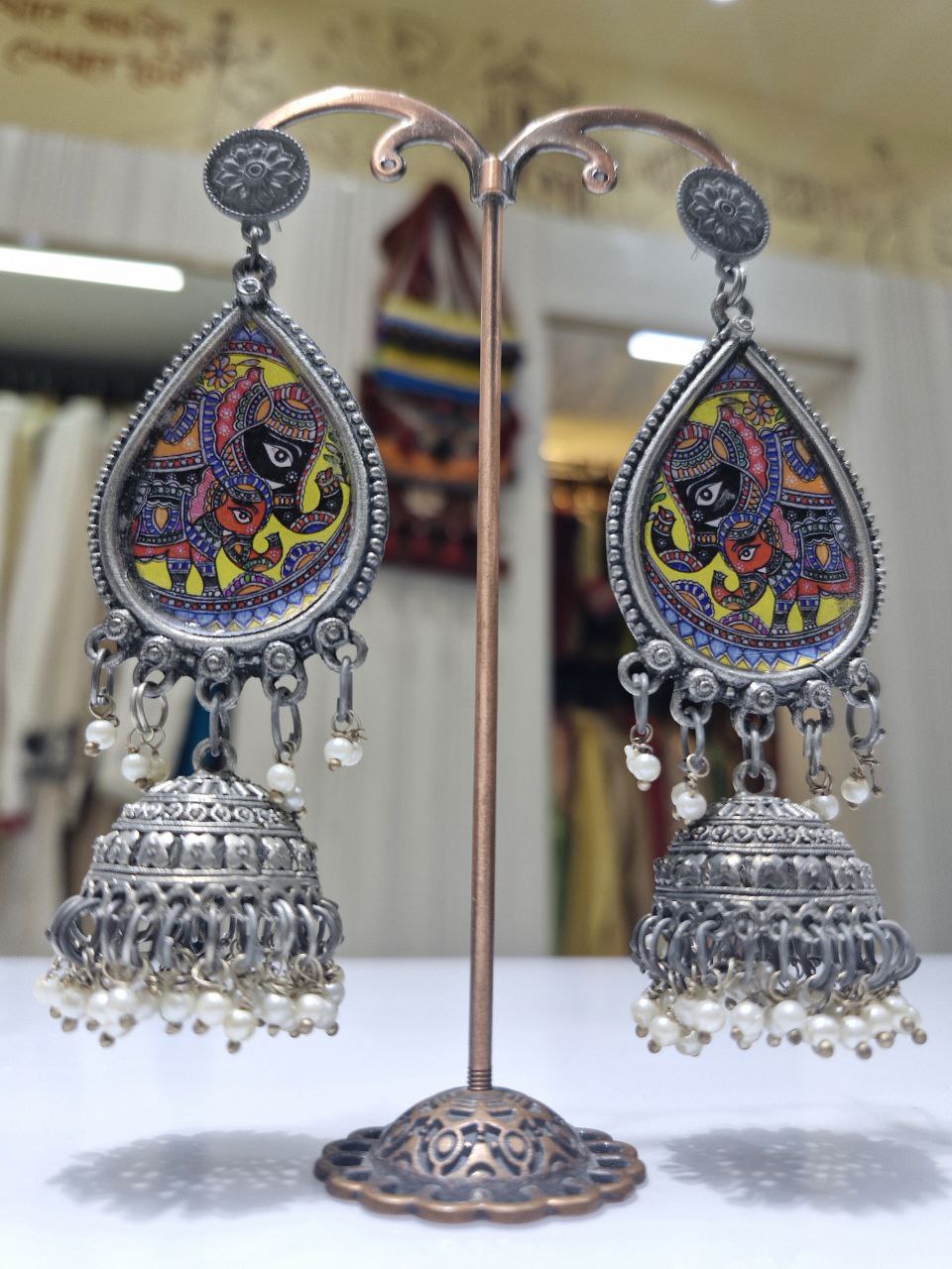 Oxidized German Silver Earrings