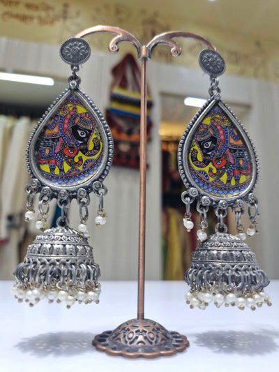 Oxidized German Silver Earrings