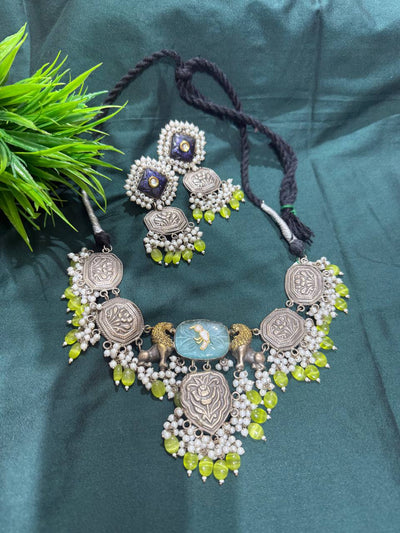 Oxidized German Silver Neckwear Set