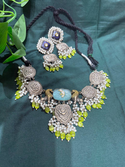 Oxidized German Silver Neckwear Set