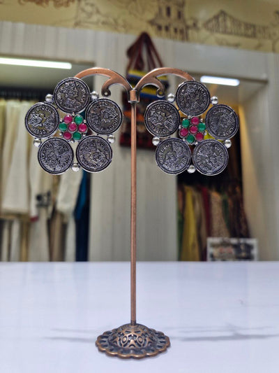 Oxidized German Silver Earrings