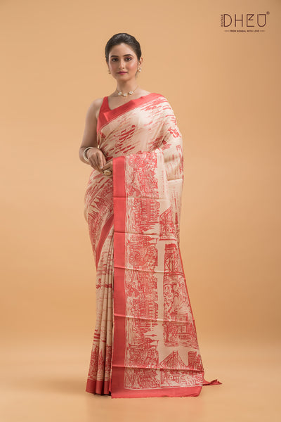Exclusive Tussar Silk Kolkata Saree (Silk Mark Certified)