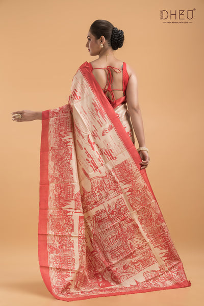 Exclusive Tussar Silk Kolkata Saree (Silk Mark Certified)
