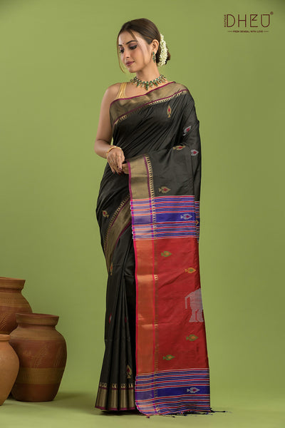 Pure Silk Kalakshetra Saree (Silk Mark Certified)