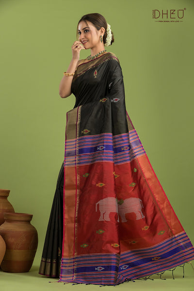 Pure Silk Kalakshetra Saree (Silk Mark Certified)