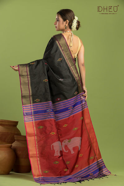 Pure Silk Kalakshetra Saree (Silk Mark Certified)