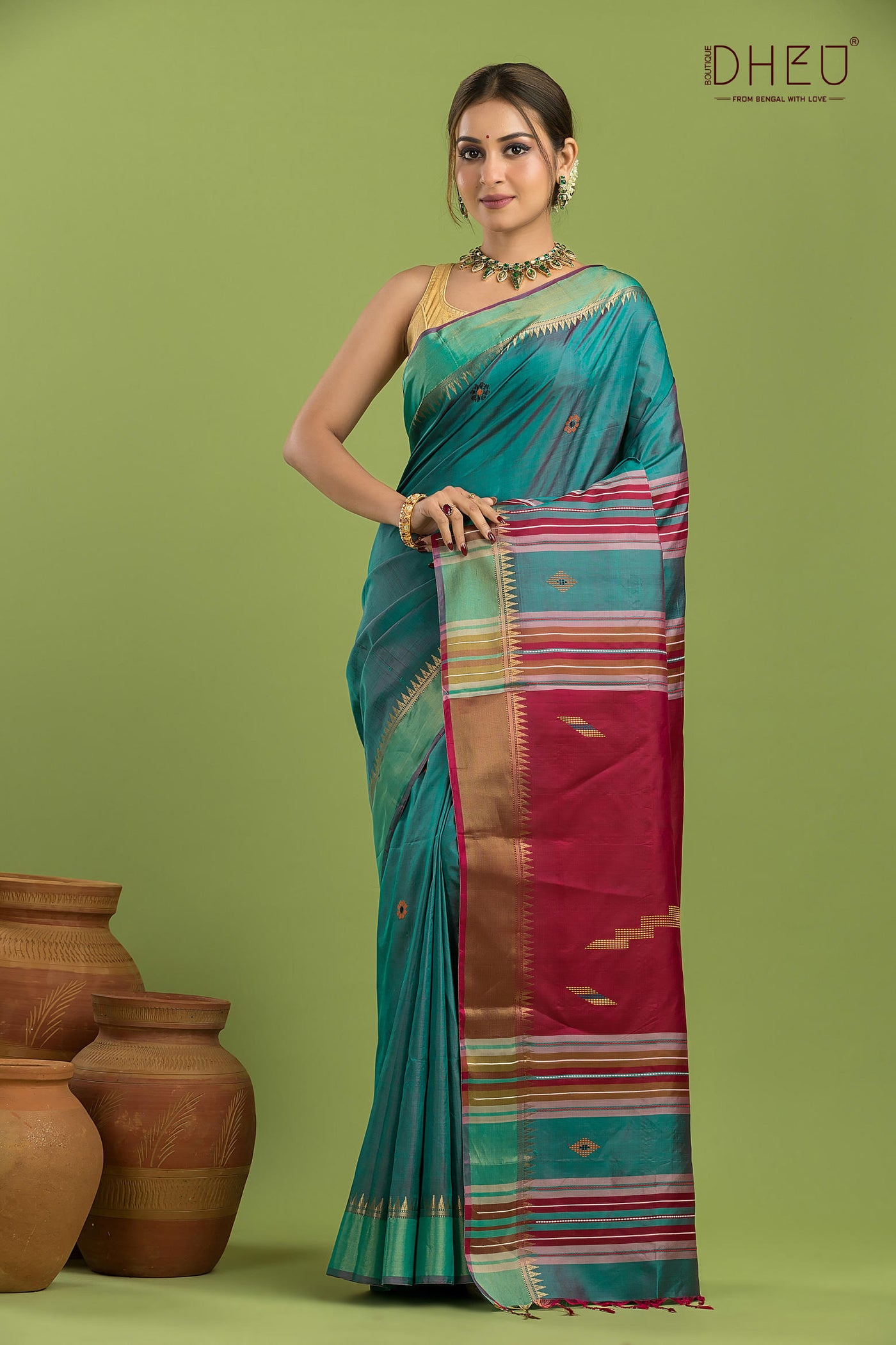 Pure Silk Kalakshetra Saree (Silk Mark Certified)