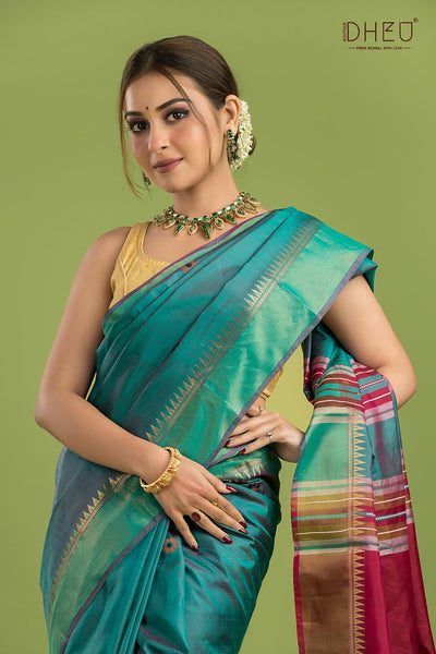 Pure Silk Kalakshetra Saree (Silk Mark Certified)