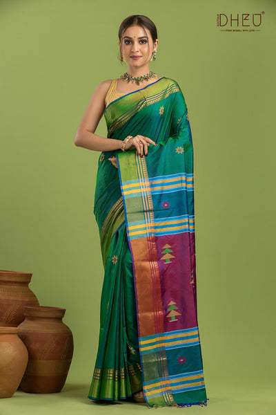 Pure Silk Kalakshetra Saree (Silk Mark Certified)