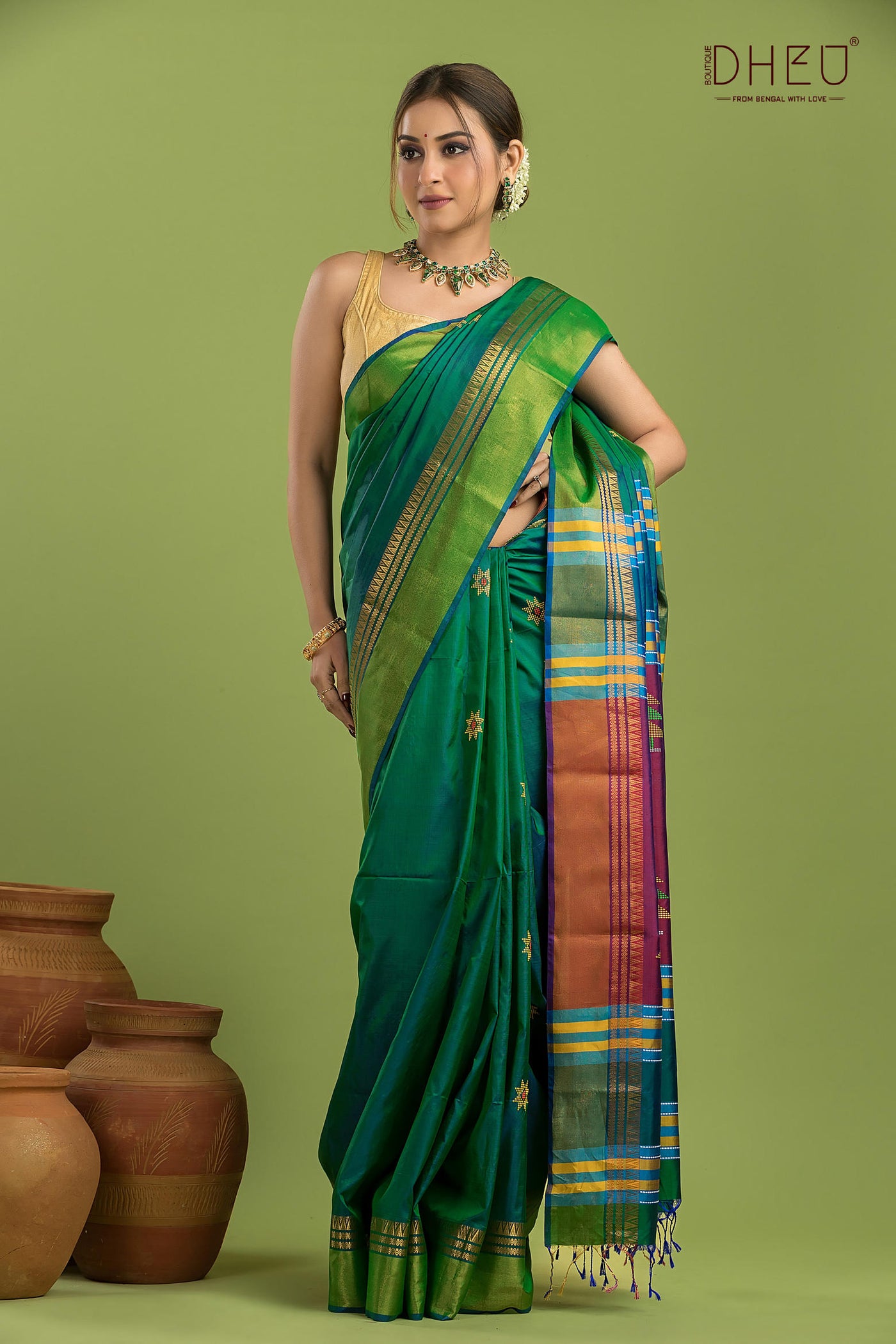 Pure Silk Kalakshetra Saree (Silk Mark Certified)