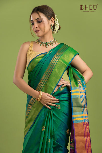 Pure Silk Kalakshetra Saree (Silk Mark Certified)