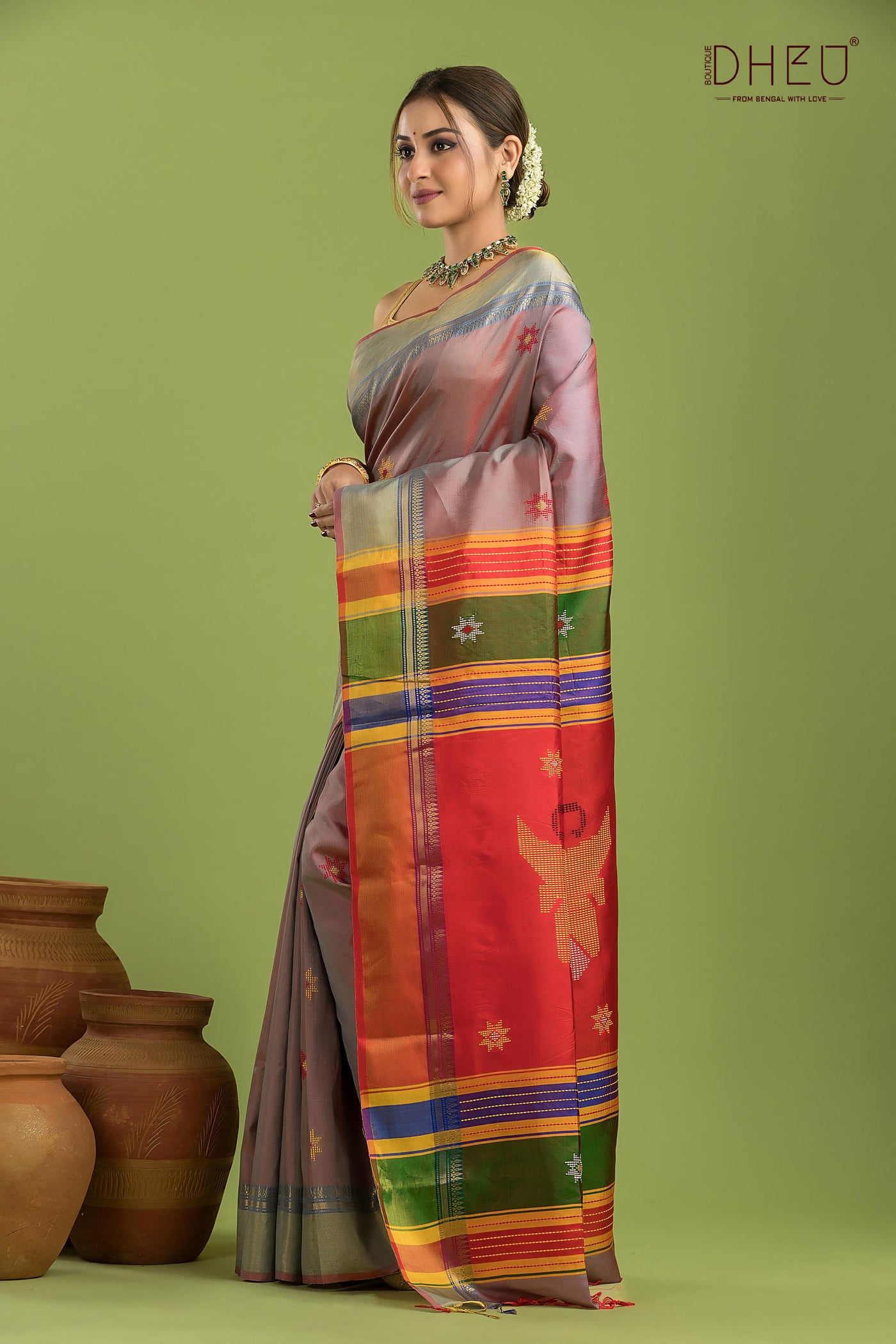 Pure Silk Kalakshetra Saree (Silk Mark Certified)