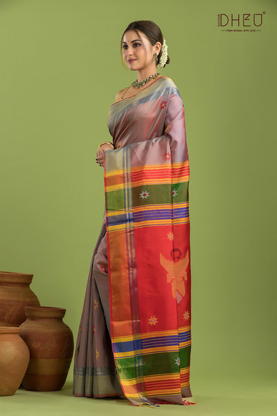 Pure Silk Kalakshetra Saree (Silk Mark Certified)