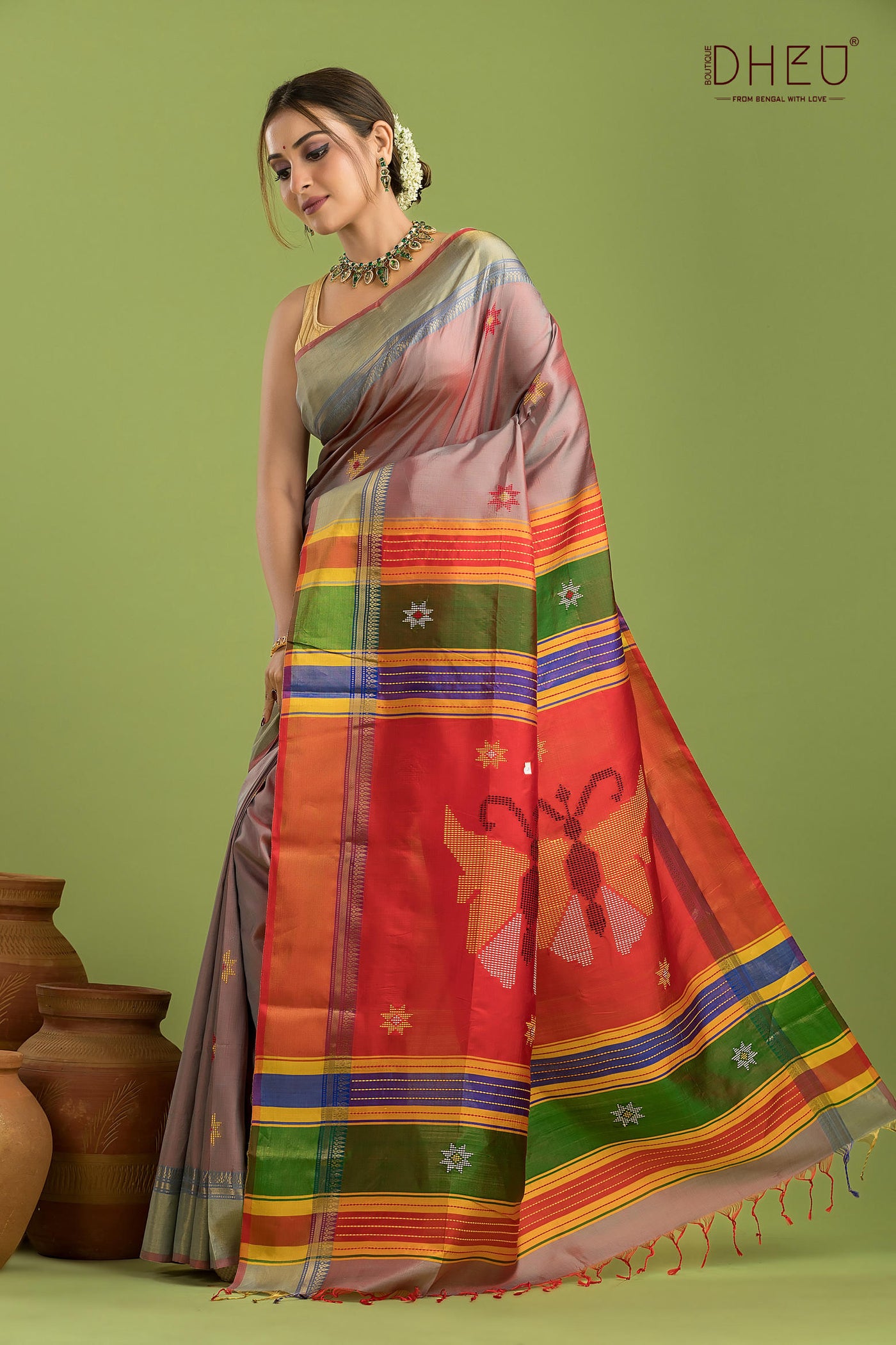 Pure Silk Kalakshetra Saree (Silk Mark Certified)