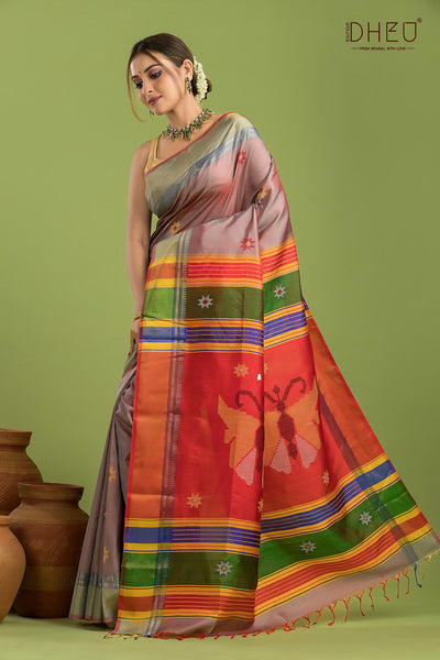 Pure Silk Kalakshetra Saree (Silk Mark Certified)