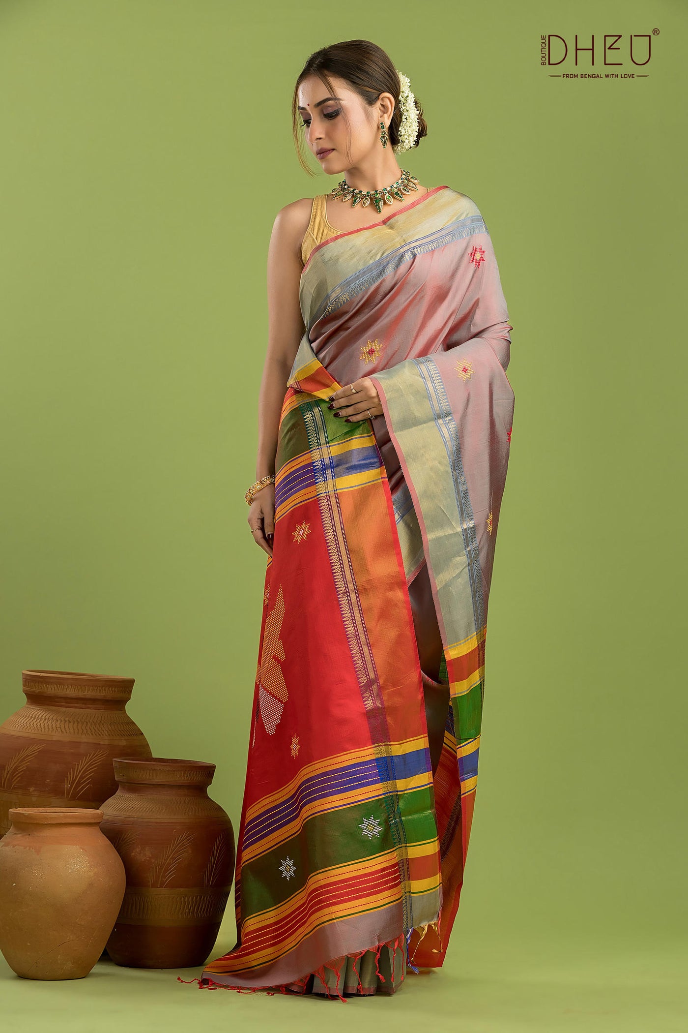 Pure Silk Kalakshetra Saree (Silk Mark Certified)