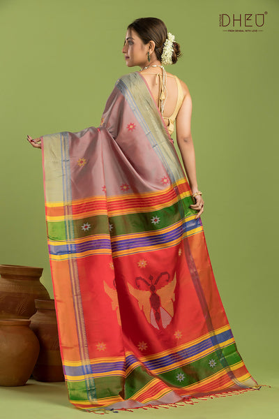 Pure Silk Kalakshetra Saree (Silk Mark Certified)