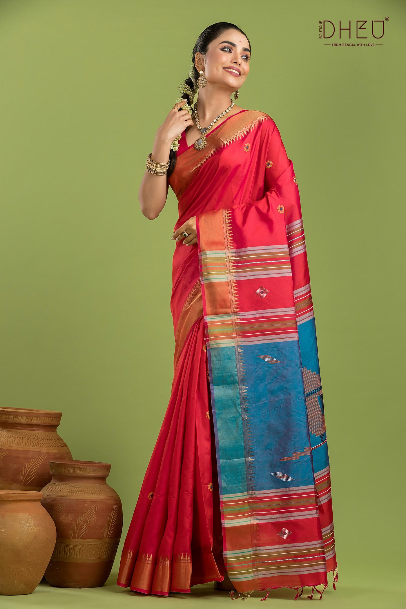 Pure Silk Kalakshetra Saree (Silk Mark Certified)