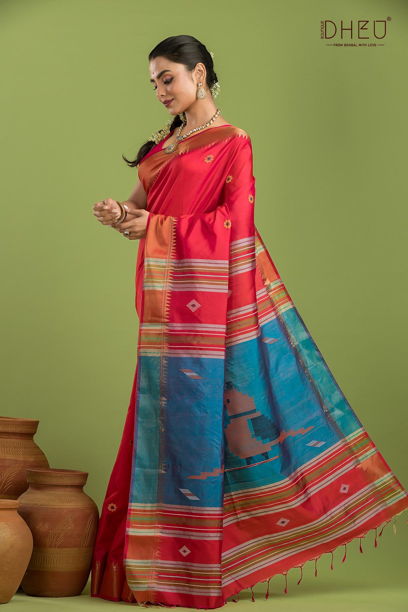 Pure Silk Kalakshetra Saree (Silk Mark Certified)