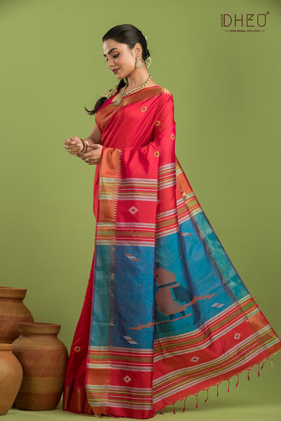Pure Silk Kalakshetra Saree (Silk Mark Certified)