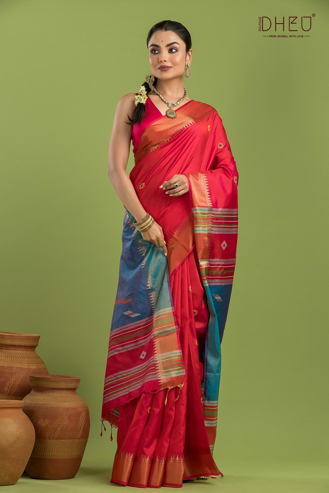 Pure Silk Kalakshetra Saree (Silk Mark Certified)