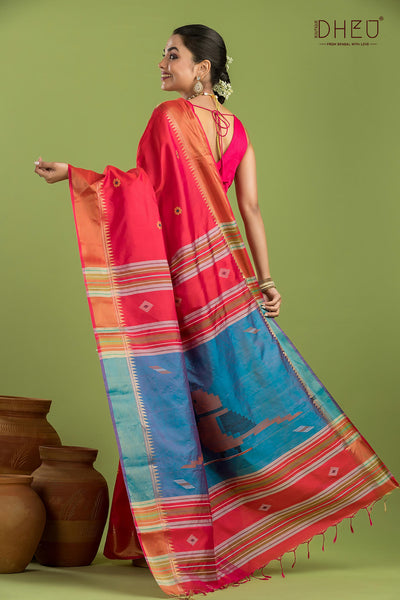 Pure Silk Kalakshetra Saree (Silk Mark Certified)