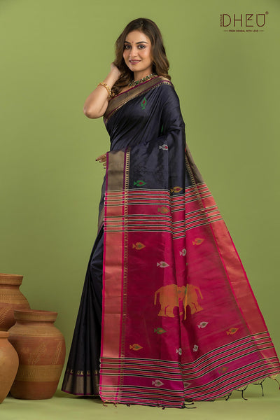 Pure Silk Kalakshetra Saree (Silk Mark Certified)