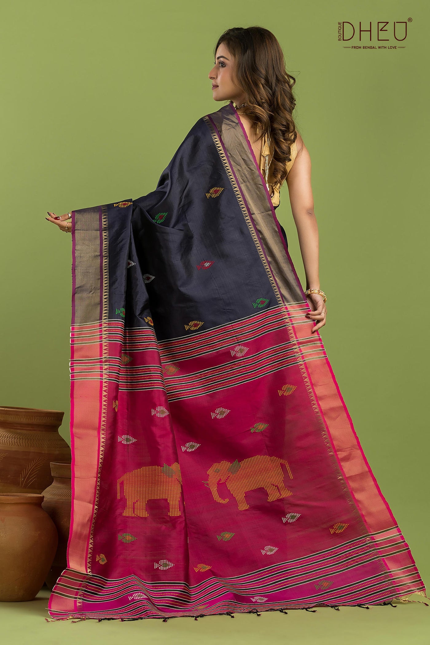 Pure Silk Kalakshetra Saree (Silk Mark Certified)