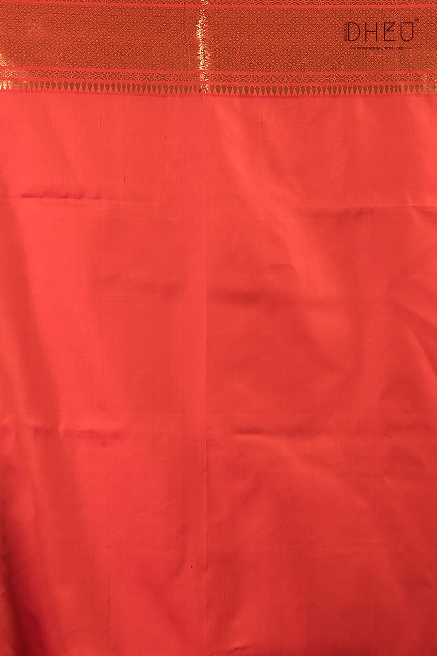 Pure Silk Golap Swarnachari Saree (with silk mark certified)