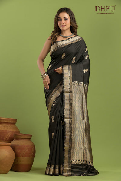 Pure Silk Golap Swarnachari Saree (with silk mark certified)