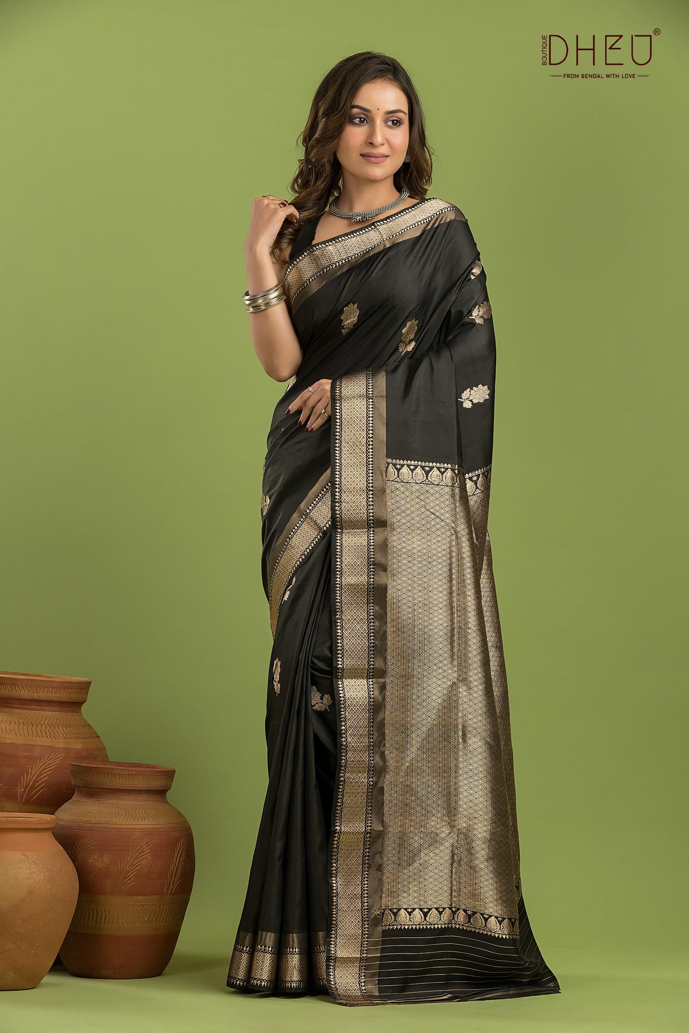 Pure Silk Golap Swarnachari Saree (with silk mark certified)