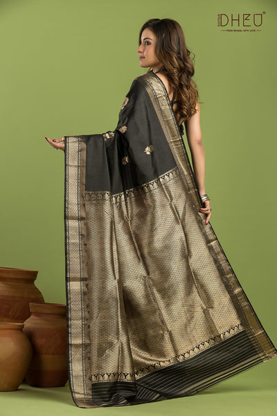 Pure Silk Golap Swarnachari Saree (with silk mark certified)