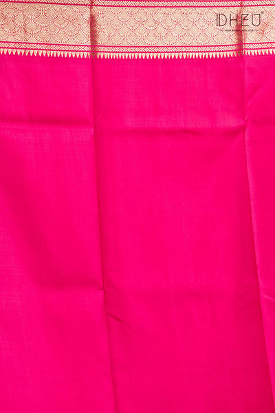 Pure Silk Golap Swarnachari Saree (with silk mark certified)