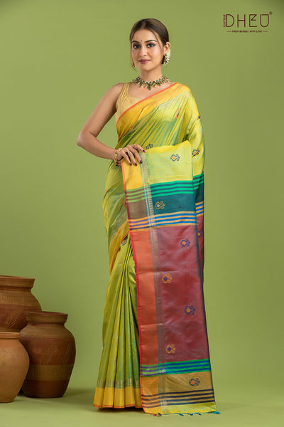 Pure Silk Kalakshetra Saree (Silk Mark Certified)