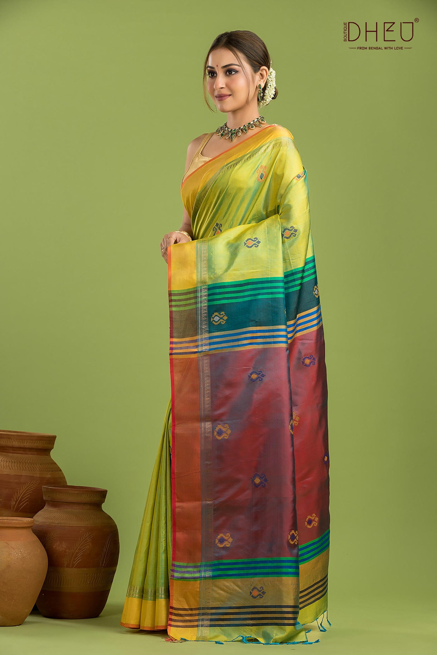 Pure Silk Kalakshetra Saree (Silk Mark Certified)