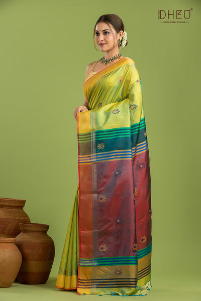 Pure Silk Kalakshetra Saree (Silk Mark Certified)